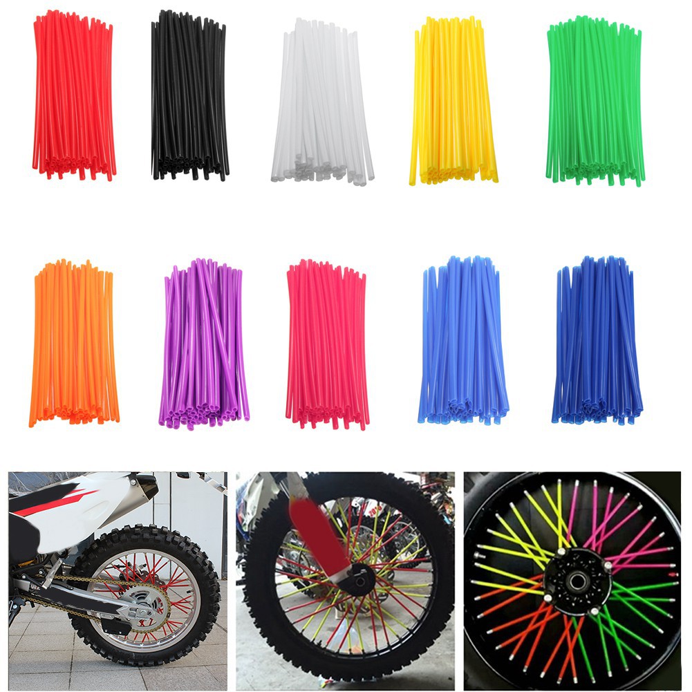 Wheel Spoke Wraps Kit Rims Skins Covers Guard Protector Motocross Dirt Bike ES
