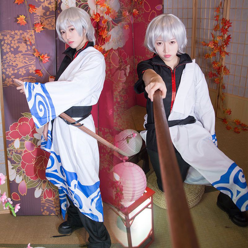 2022 New Gintama Sakata Gintoki Anime Silver Soul Halloween Cosplay ...