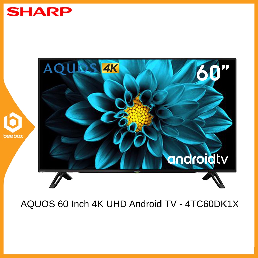 Sharp AQUOS 60 Inch 4K UHD Android TV Netflix YouTube 4TC60DK1X