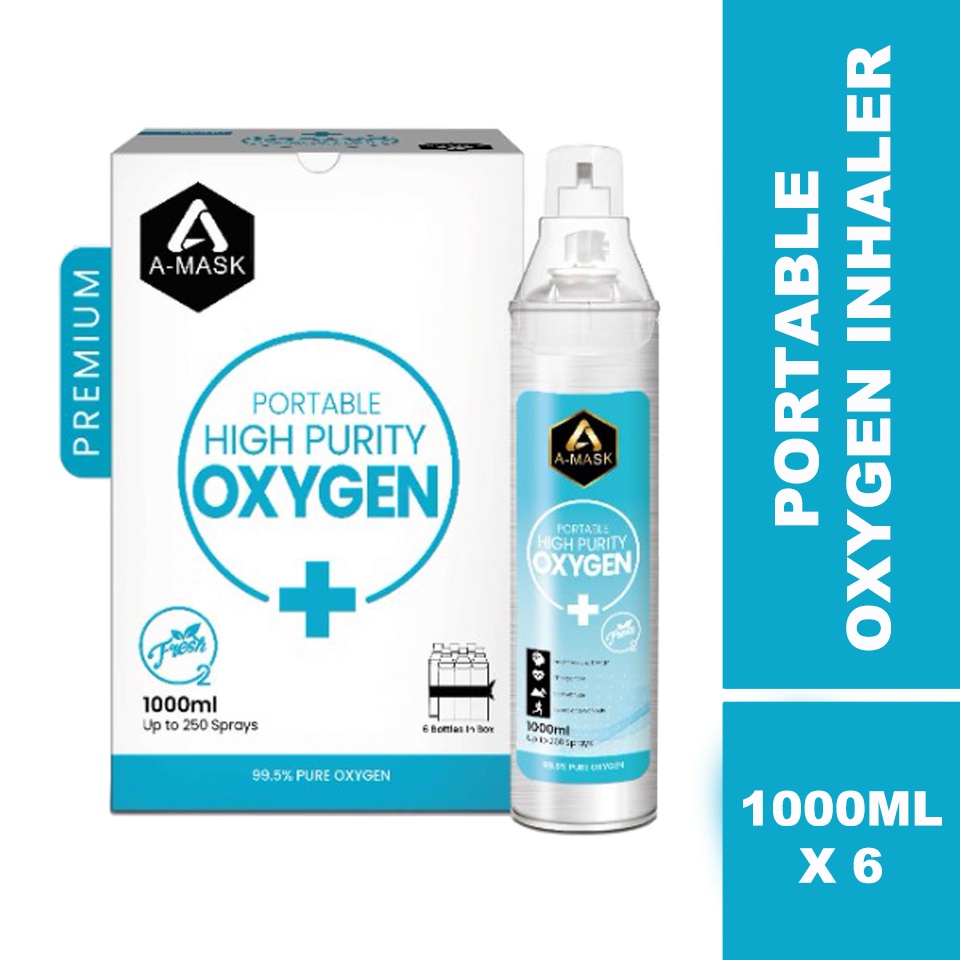 6 Bottlesbox A Mask Portable Oxygen Inhaler For Home Medical Outdoor Travel Use 1000ml 8272