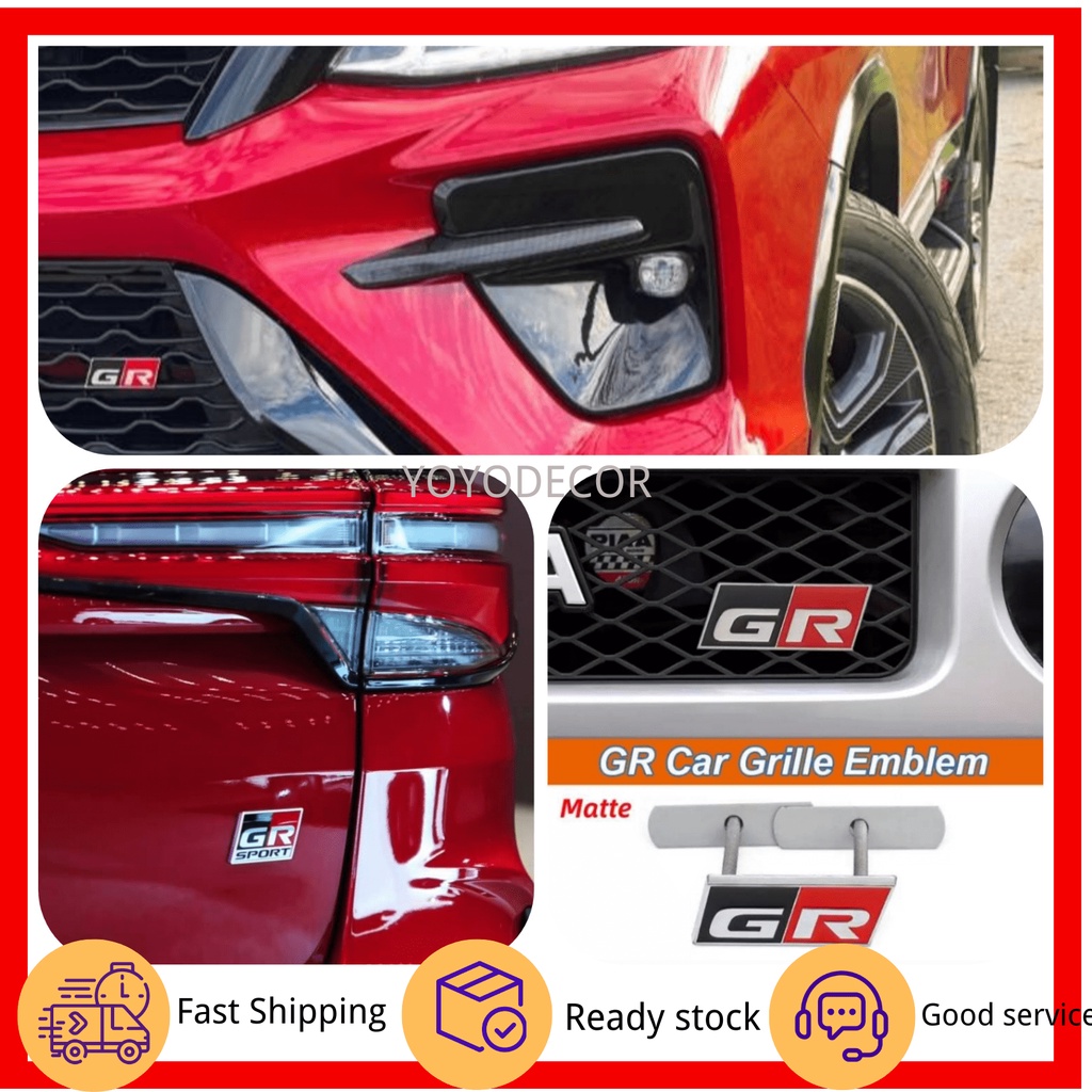 1pcs GR, GR sport emblem logo Grille 3M tape for toyota Vios Yaris CRV ...