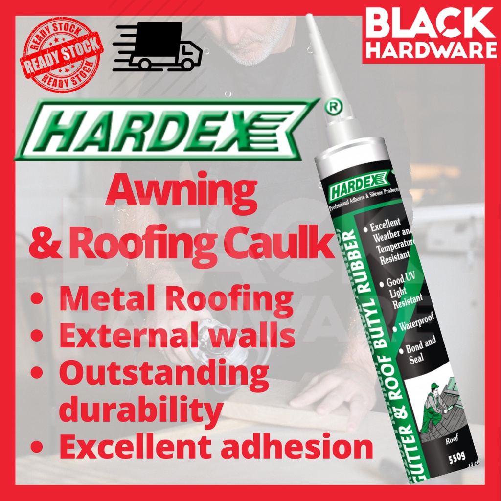 BLACK HARDWARE Hardex Silicone Awning Roof Sealant Adhesive Grey Caulk