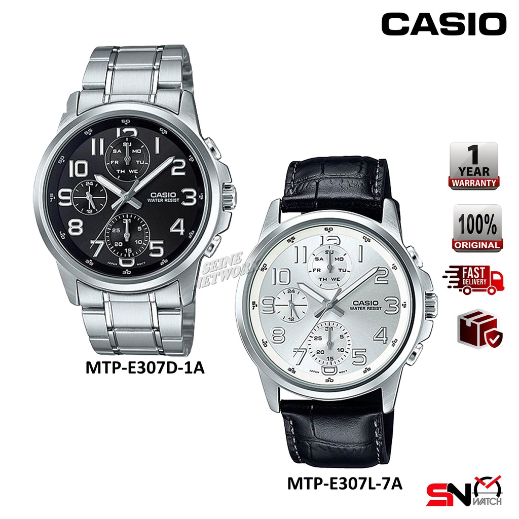 Casio MTP E307D MTP E307L Multi Hands Fashion Quartz Analog Men Watch Jam Tangan Lelaki Shopee Malaysia