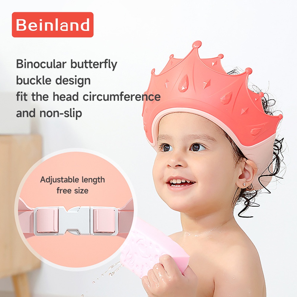 Children Shampoo Cap Crown Baby Shower Cap Adjustable Size Cartoon Bath