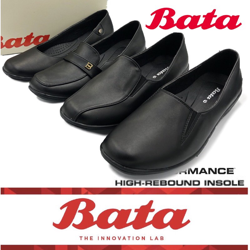 Ready Stock Premium Quality Bata Ladies Black Leather Formal Shoes