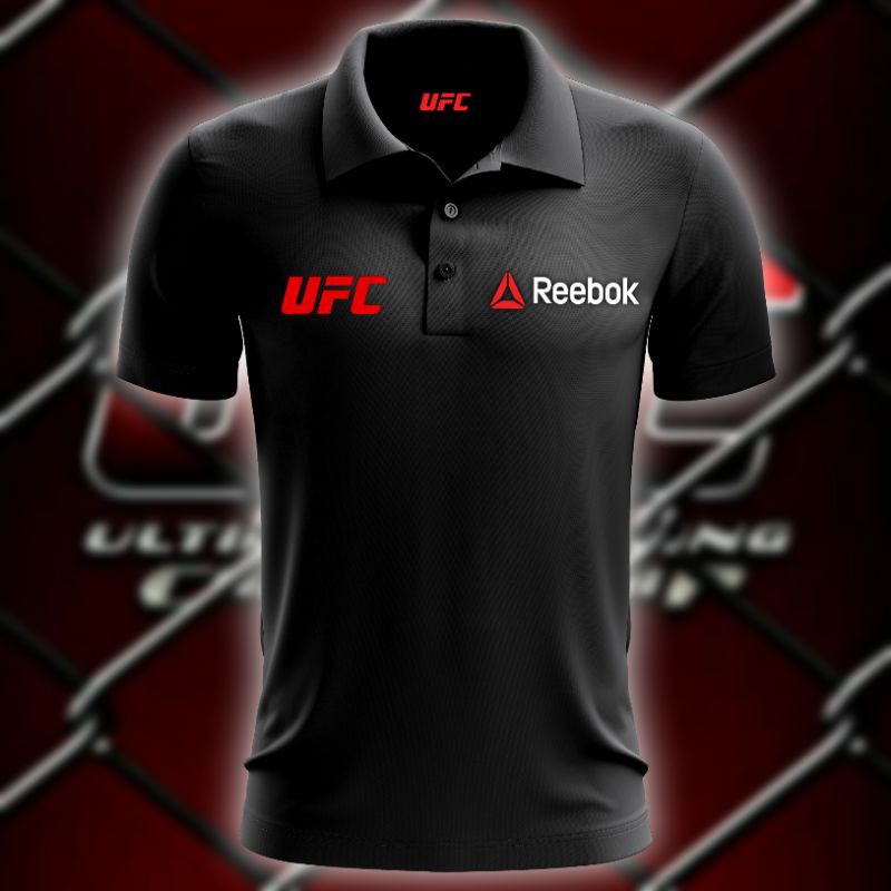 Super Premium UFC Reebok Mens Short Sleeve Casual Graphic Polo Collar Shirt For Men Women Shopee Malaysia