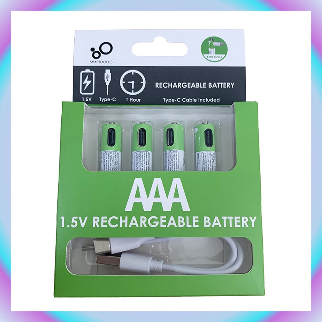 AAA 1.5V Rechargeable Battery 9V C2 D1 USB TypeC Lithium Fast Quick