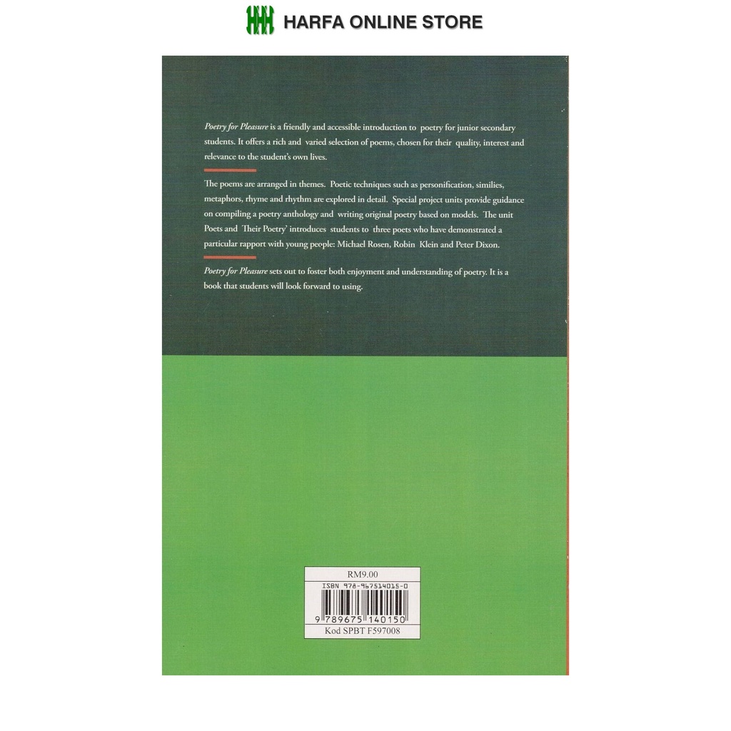 Buku Teks Poetry For Pleasure Form 1-Form 3 ( Student's Edition ...
