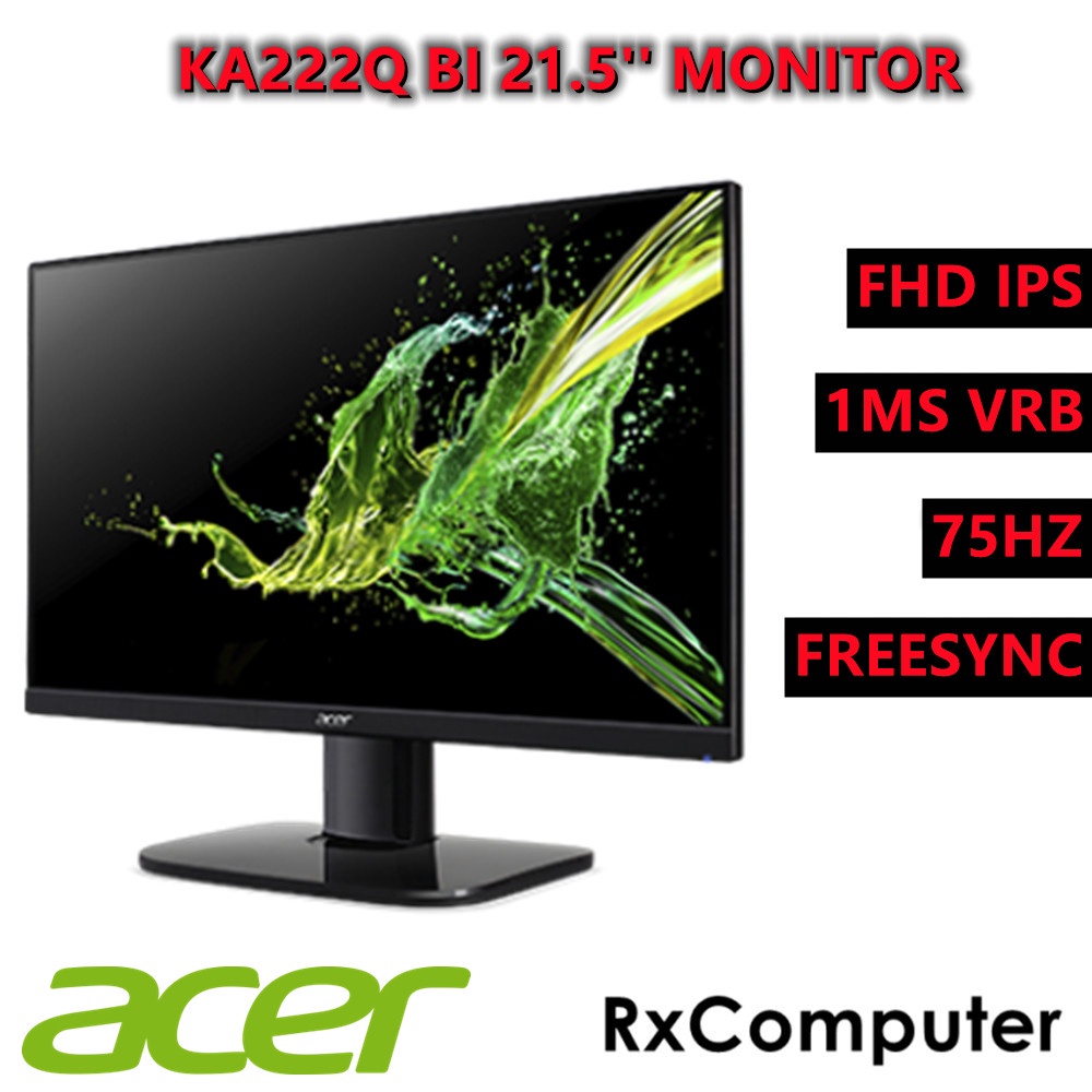 Acer Ka222q Bi 22 Inch Fhd Ips 1ms Vrb 75hz Freesync Monitor Shopee Malaysia 8139