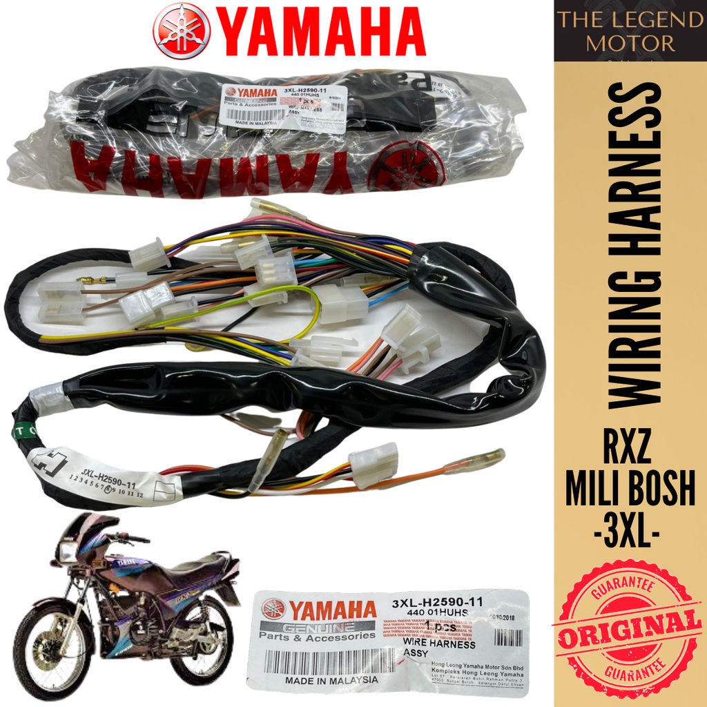 100% ORIGINAL YAMAHA RXZ Mili Bosh MILE MILLE Wiring Harness Complete ...