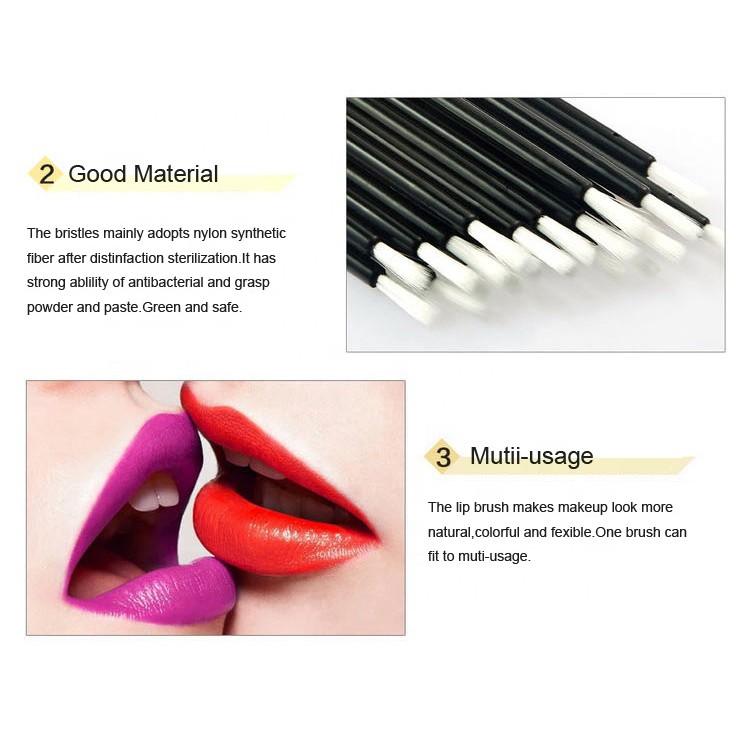 Black Makeup Lip Applicator Lip Gloss Stick Disposable Lip Brush Makeup