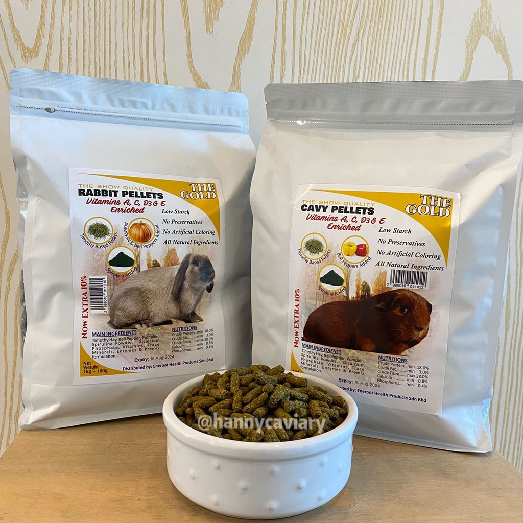 (Buy 1 Free Vitabunny 150ml)The Gold Cavy Pellets / Rabbit Pellets (1kg ...