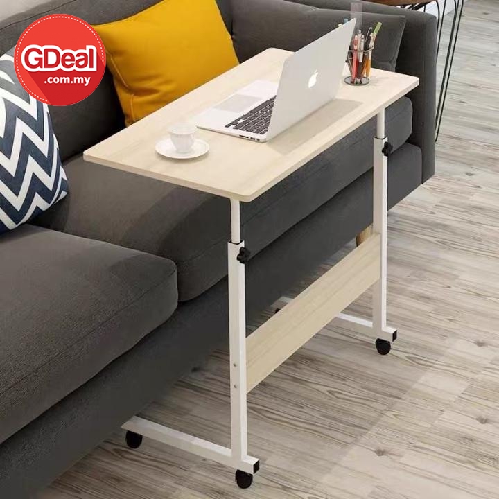 GDeal Adjustable Bedside Laptop Table Sofa Side Table With Wheels ...