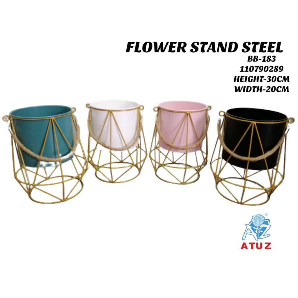 ATUZ 18*H30cm Iron Stand For Plant W/Ropes Pasu Pokok VASE/ PASU / BESI ...