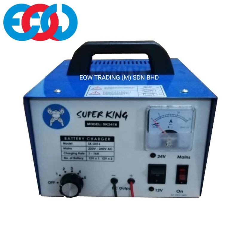 SUPER KING BATTERY CHARGER SK2416 12v 24v 230v Shopee Malaysia