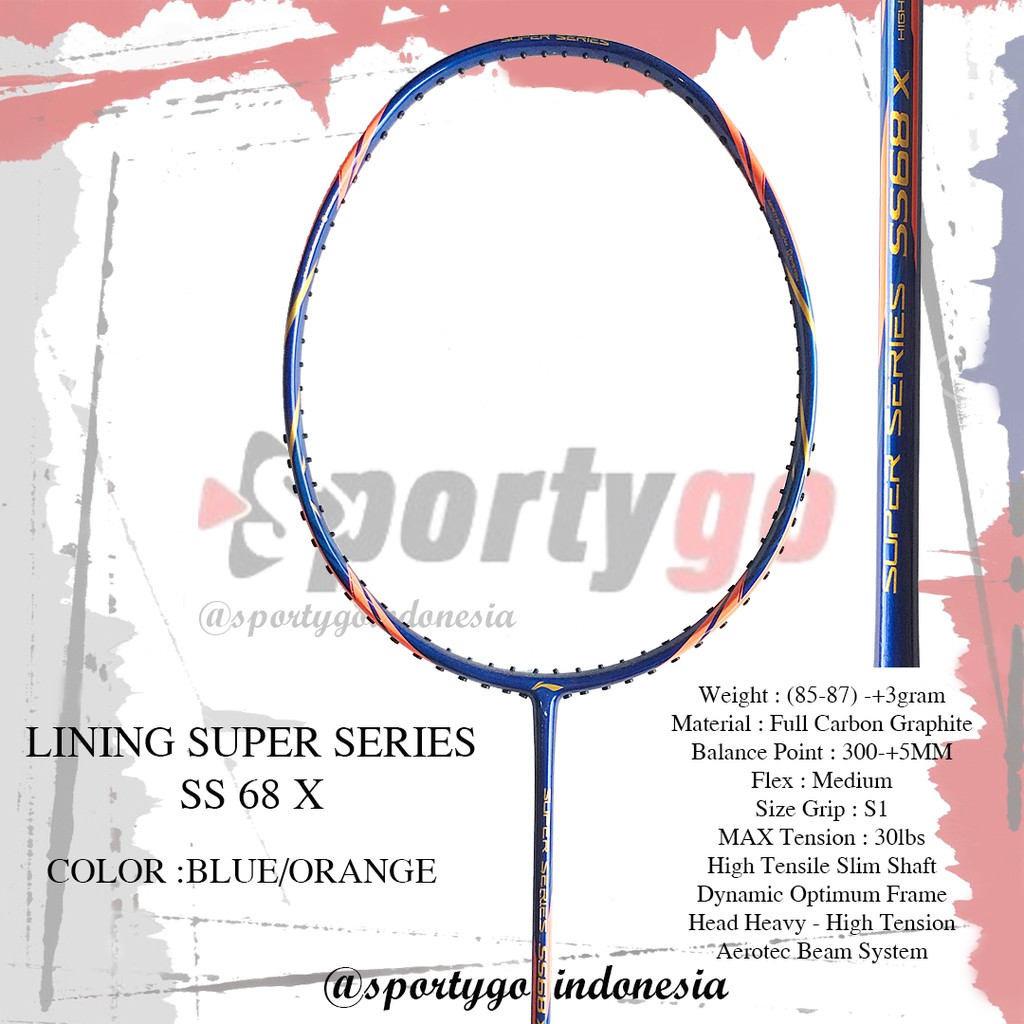 RACKET lining SUPER SERIES SS 68, 78, 88, 98 X ORIGINAL / ss 68x 78x ...