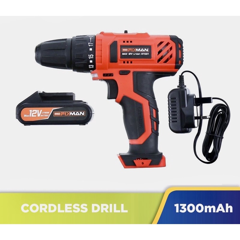 cordless POWER DRILL pro fixman power drill rechargeable lightweight Shopee Malaysia