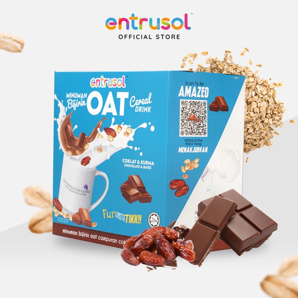 [Single] Entrusol Oat Cereal Drink Chocolate Flavour (10 x 30g) Halal Certified Shopee Malaysia