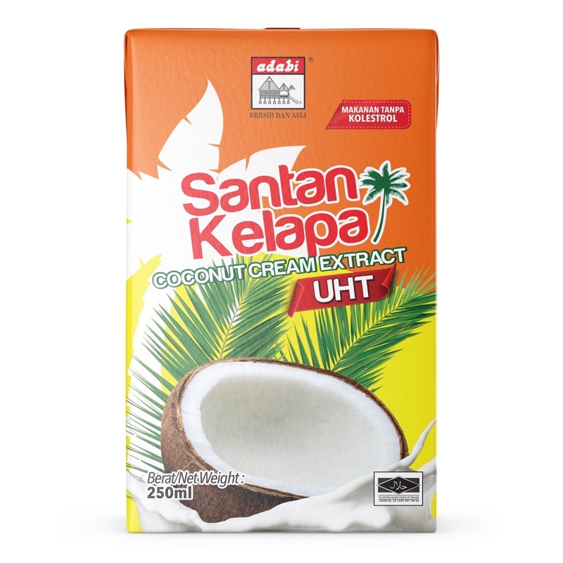 Adabi Santan Kelapa Uht Coconut Cream Extract 250ml Shopee Malaysia 0598