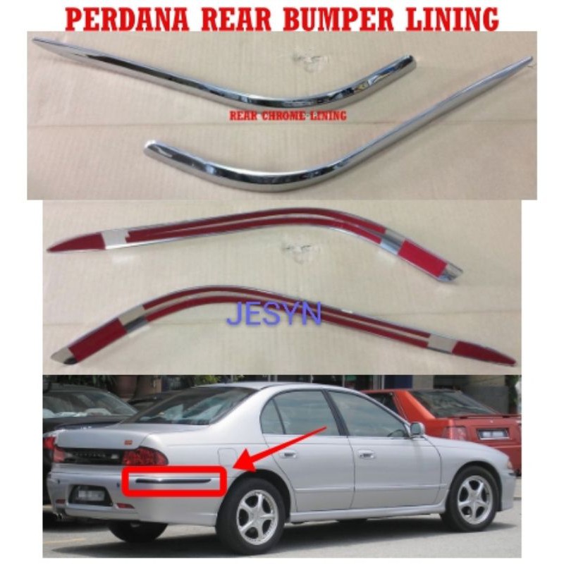 PROTON PERDANA REAR BUMPER LINING ( BLACK/CHROME ) | Shopee Malaysia
