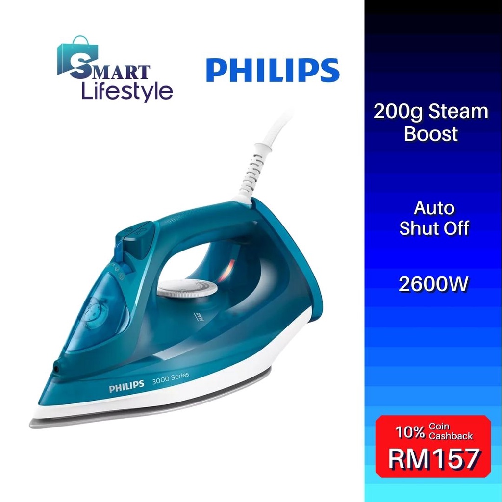 Philips 3000 Series Steam Iron DST3040/76 / DST3020/26 Shopee Malaysia