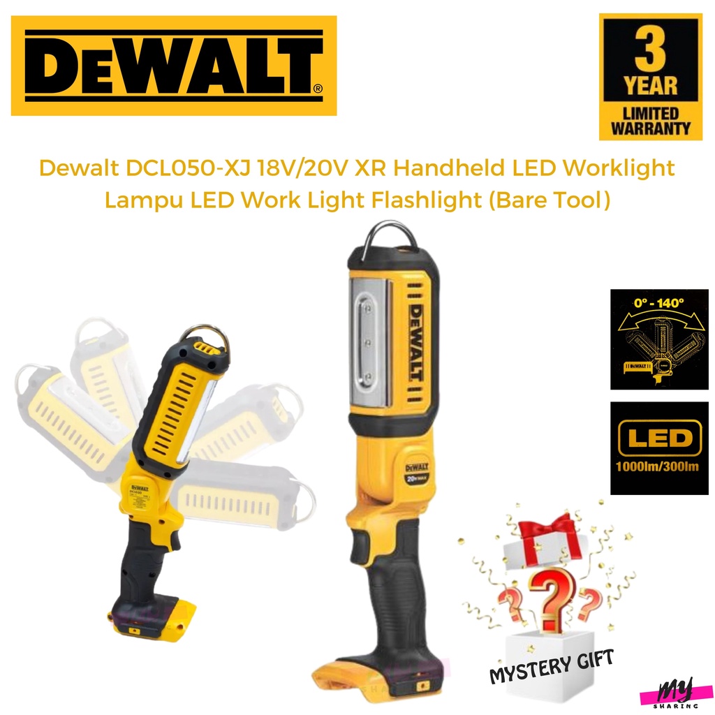 DEWALT DCL050-XJ 18V/20V XR Handheld LED Worklight Lampu LED Work Light ...