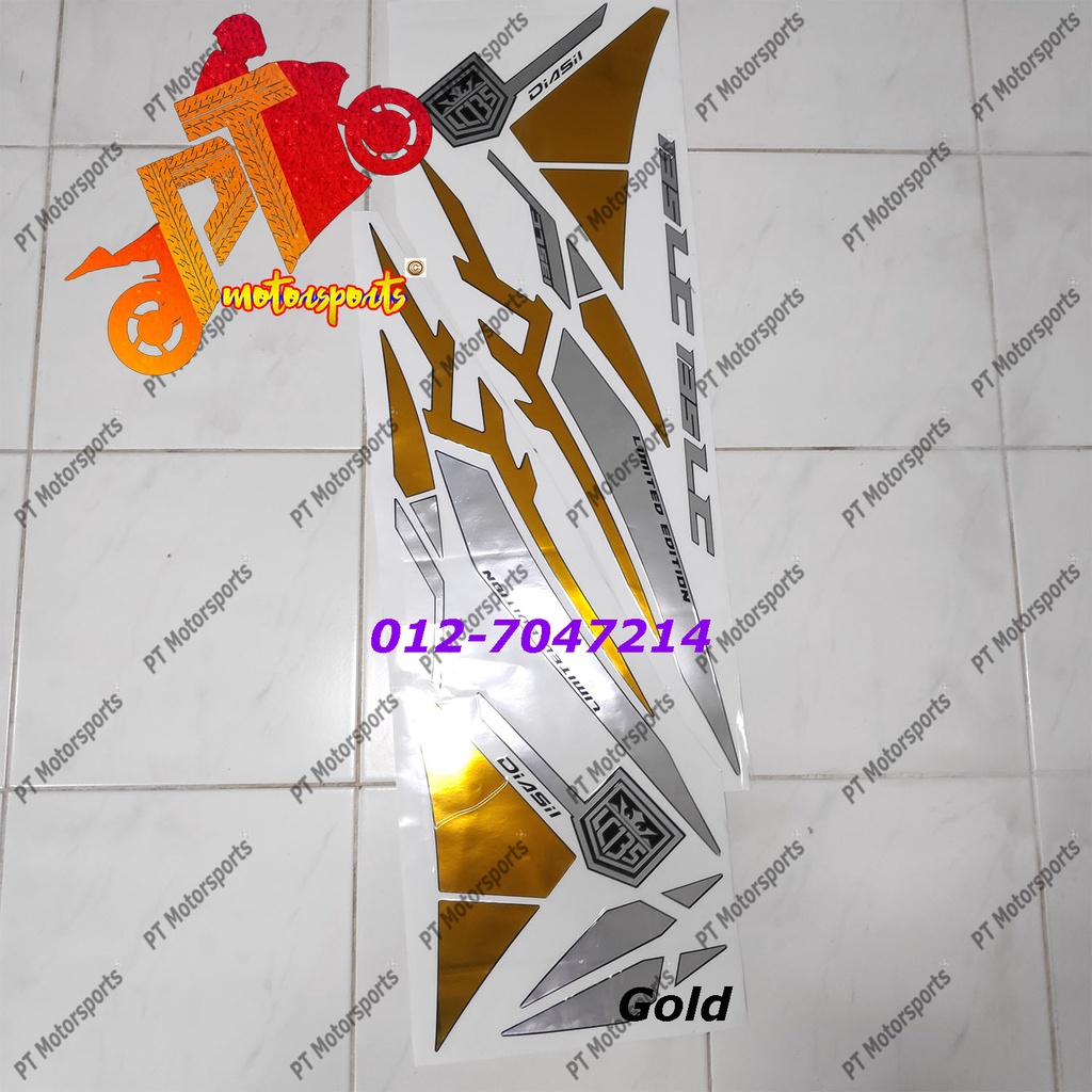 Yamaha LC 135 New Cover Set Nardo Grey Sticker Chrome Gold Red Sky Blue ...