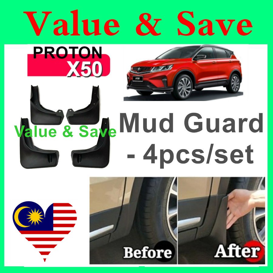Proton X50 2020 - 2023 Mudguard Mudflap X-50 Accessories Tayar Mud ...