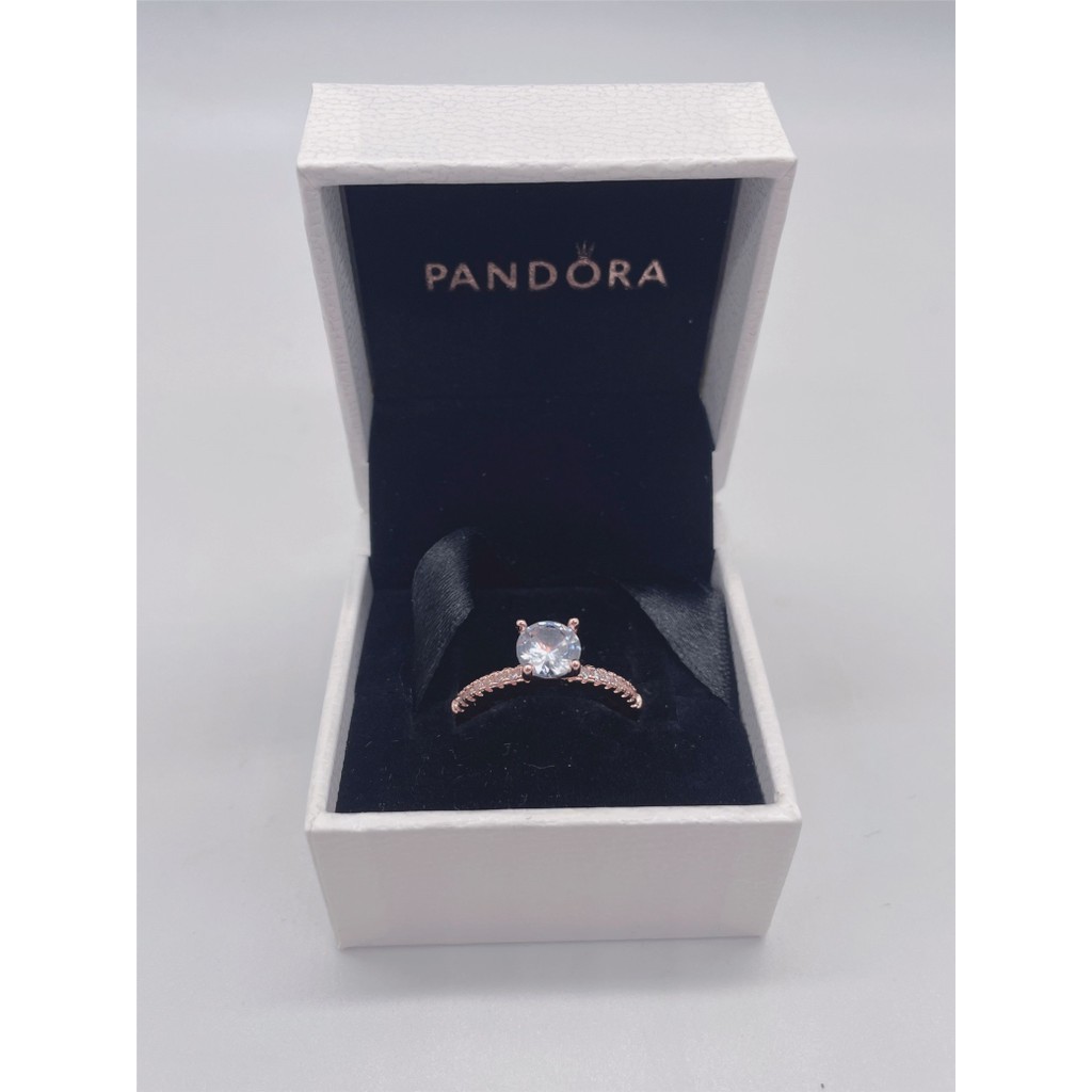 Pandora Ring With Box Promise Ring Bridal Wedding 925 Silver Crystal ...