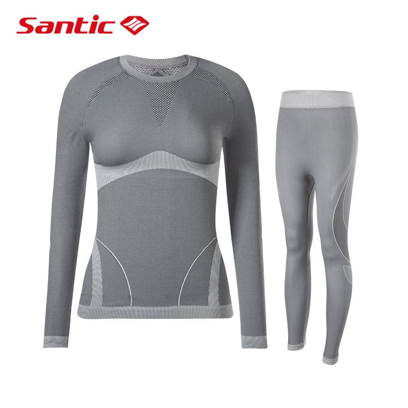 Santic Thermal Women Long Sleeve Cycling Jersey Pant Sports Base Layers Bicycle Bike Set