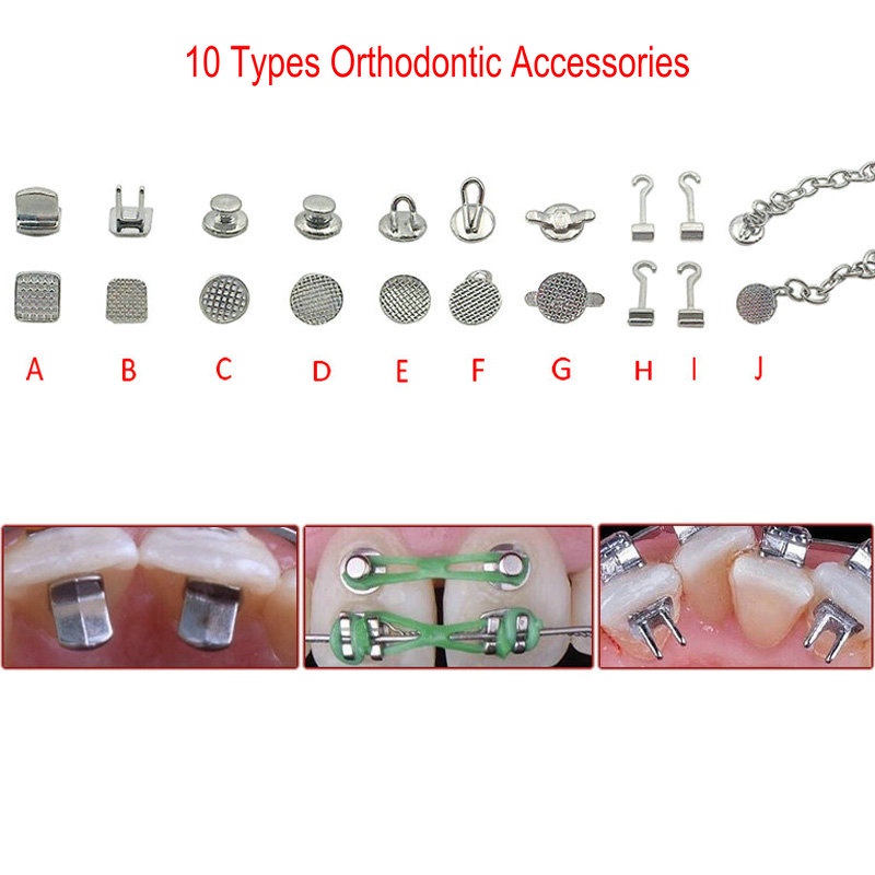 Dental Lingual Button Weldable Bondable Monoblock Traction Cleat Eyelet