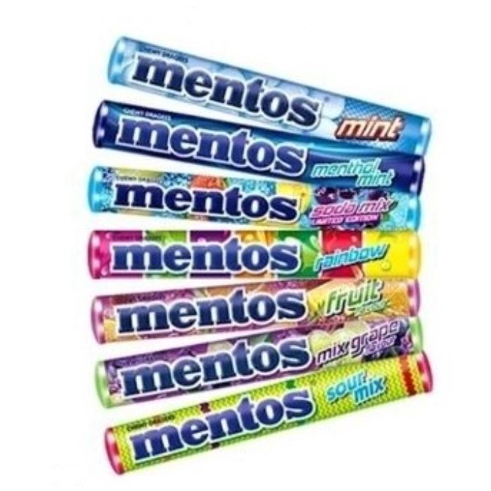 Mentos Chewy Candy Stick 37gm Mint / Fruit flavour / Mix Grape / Sour ...