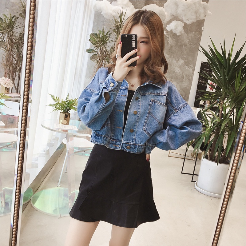 Denim jacket korean outlet fashion