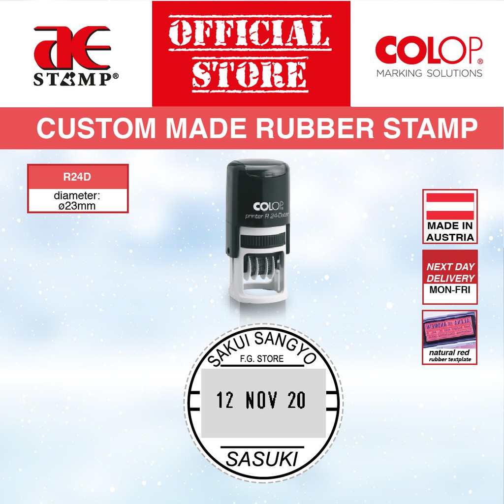 Cop Tarikh Bulat COLOP Custom Made | Cop Nama & Tarikh | Cop Tarikh Pra ...