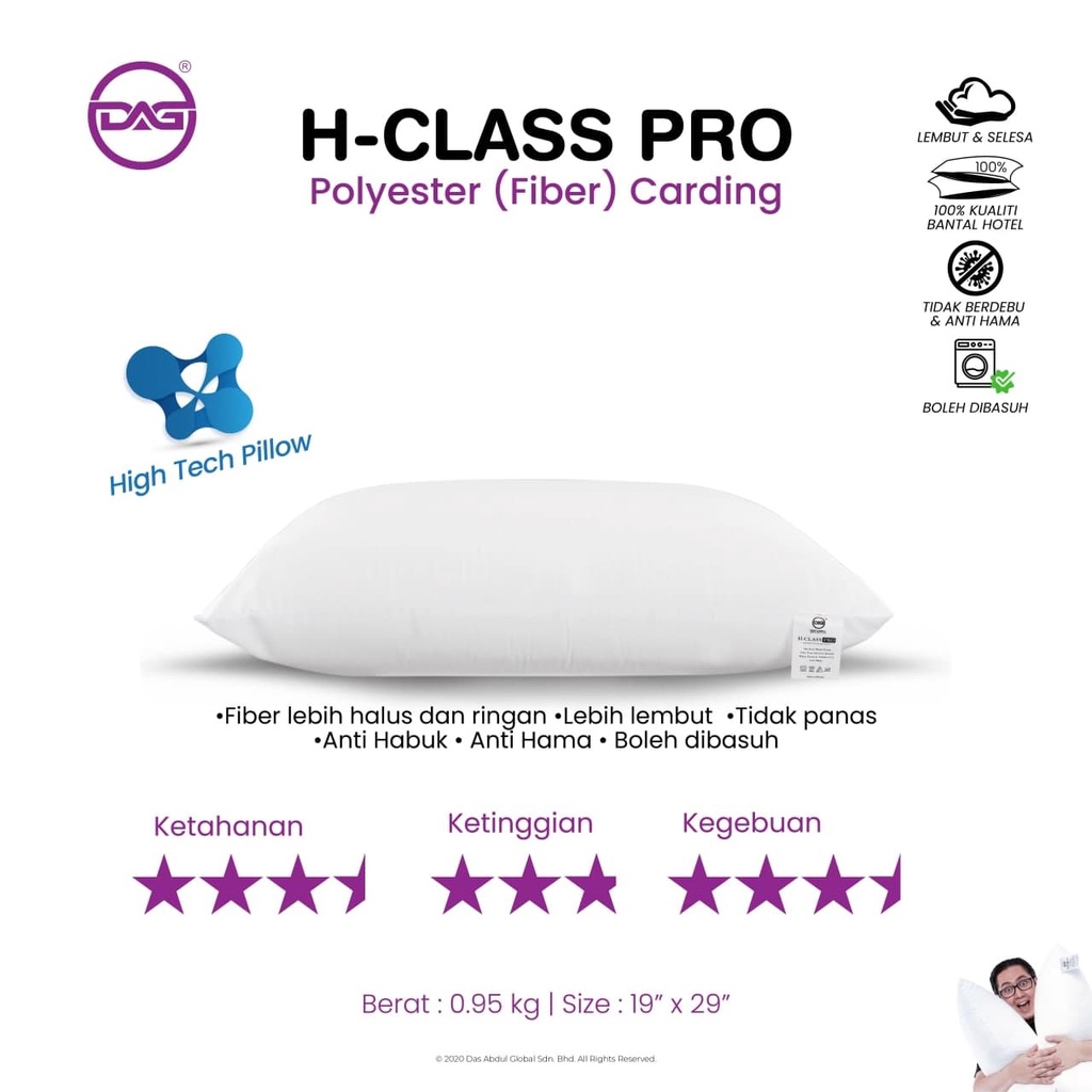 Das Abdul Global Hotel Pillow King Collection / Bantal Hotel DAG King