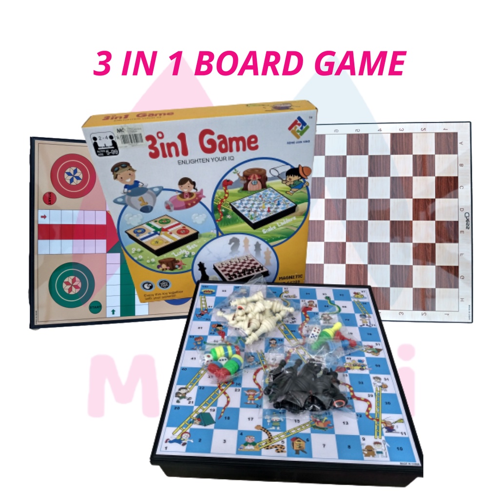 Jutaria Millionaire Global Village Game Set 3 in 1 Board Game Chinese ...