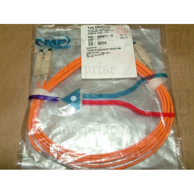 AMP NETCONNECT FIBER OPTIC SC-SC DUPLEX PATCH CORD 3 METER CABLE ...