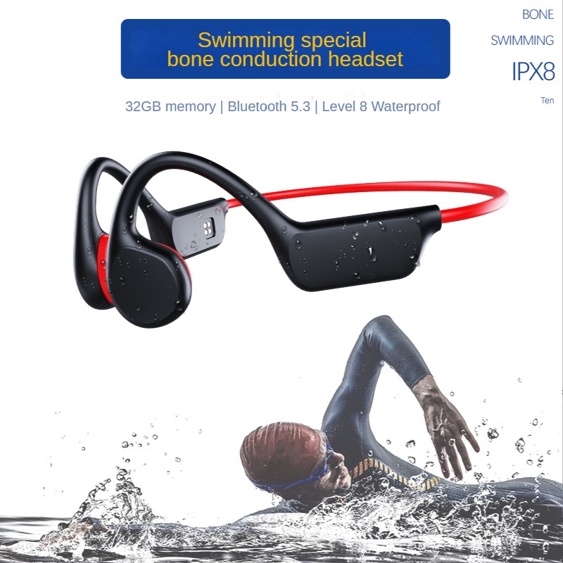 【Sports Earphones】 X7 32G Bone Conduction Earphones Bluetooth Wireless IPX8 Waterproof MP3
