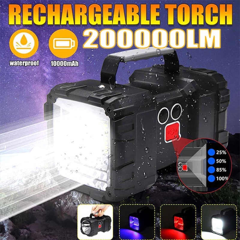 60W LED Waterproof Rechargeable Double Head Searchlight Handheld