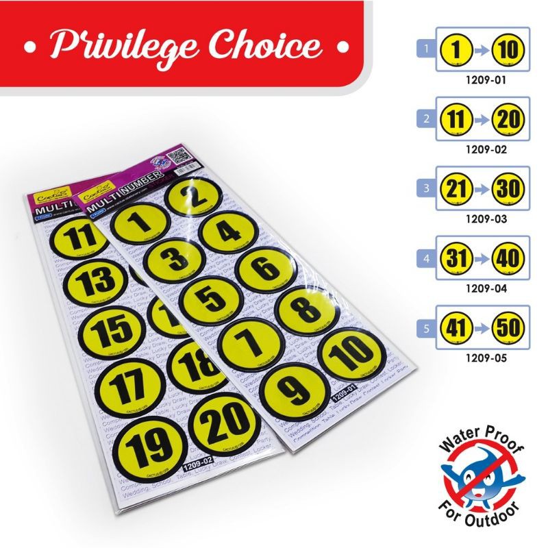 Numbering Sticker PVC / Pelekat Nombor ( suit for Restaurant, Table ...