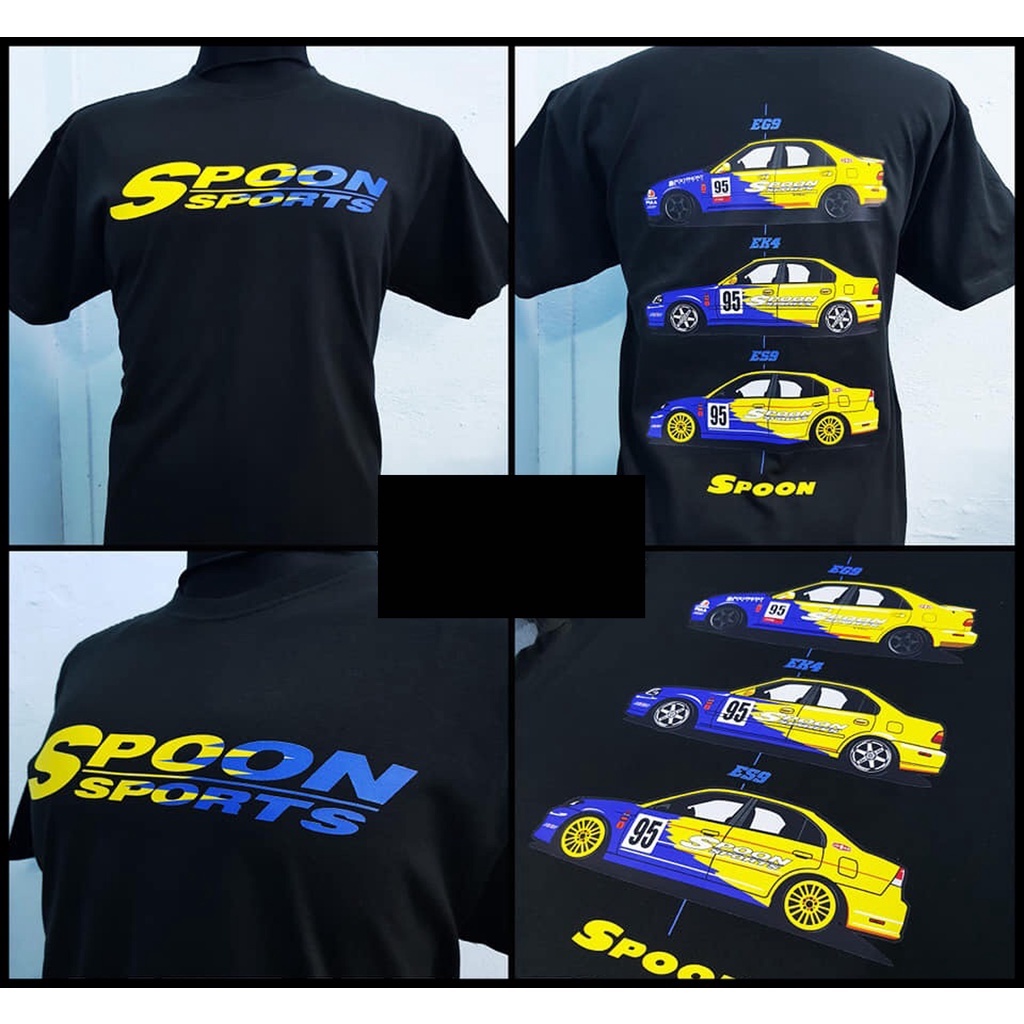 Spoon Sports Honda Civic EG9 EK4 ES9 Limited Black Tshirt Shopee Malaysia