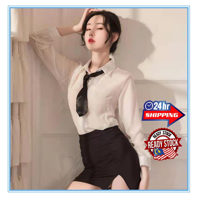 💗Ready stock💗 Women's Slim Fit Secretary Themed Long Sleeve Uniform ...