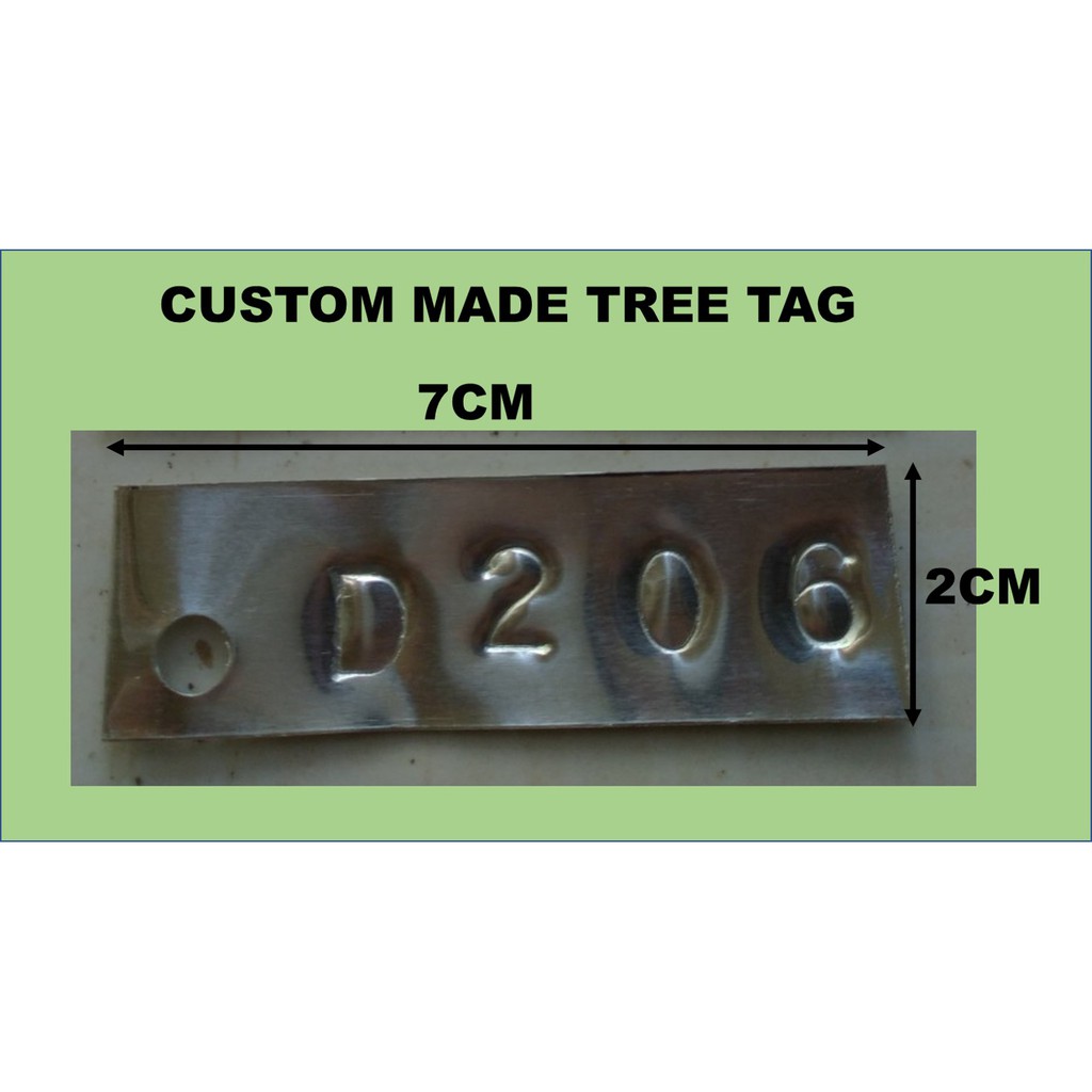 Tree Tag ID tag name tag custom made aluminium tag numbering Shopee