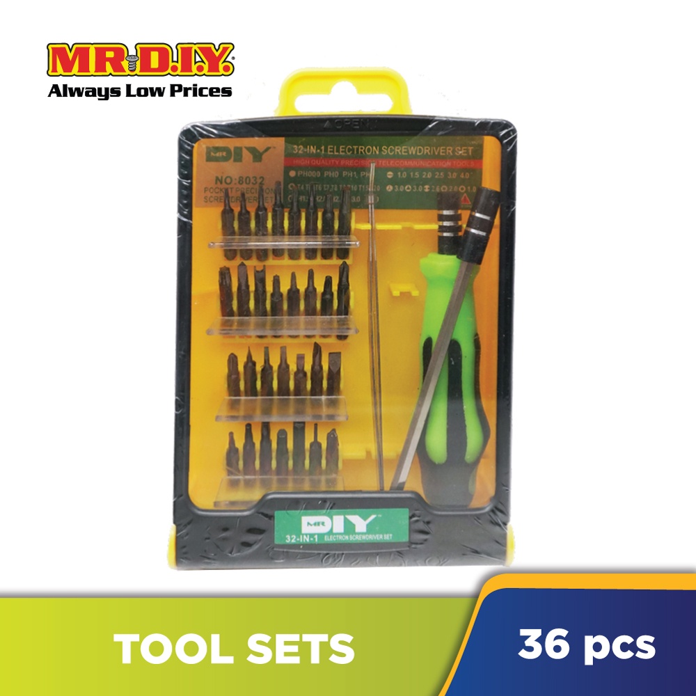 (MR.DIY) Electronic Screwdriver Set (36 pieces) Shopee Malaysia