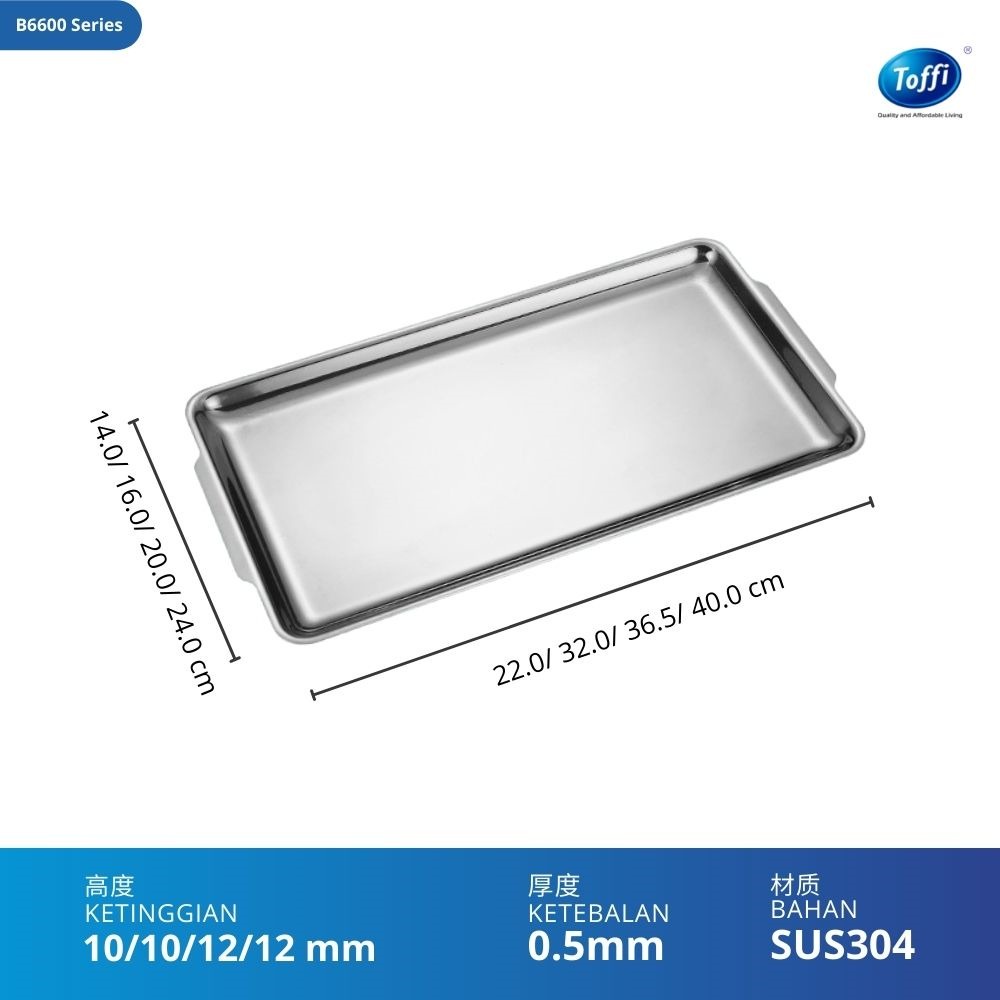 Toffi Stainless Steel Rectangular Tray Korean Food Plate Serving BBQ ...