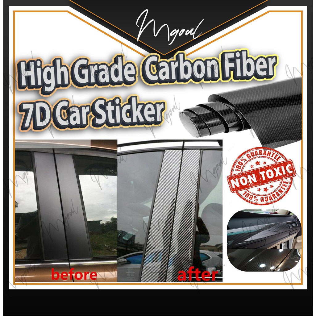 [Ready Stock]Carbon Fiber Sticker 7D Car Decal Stickers Waterproof