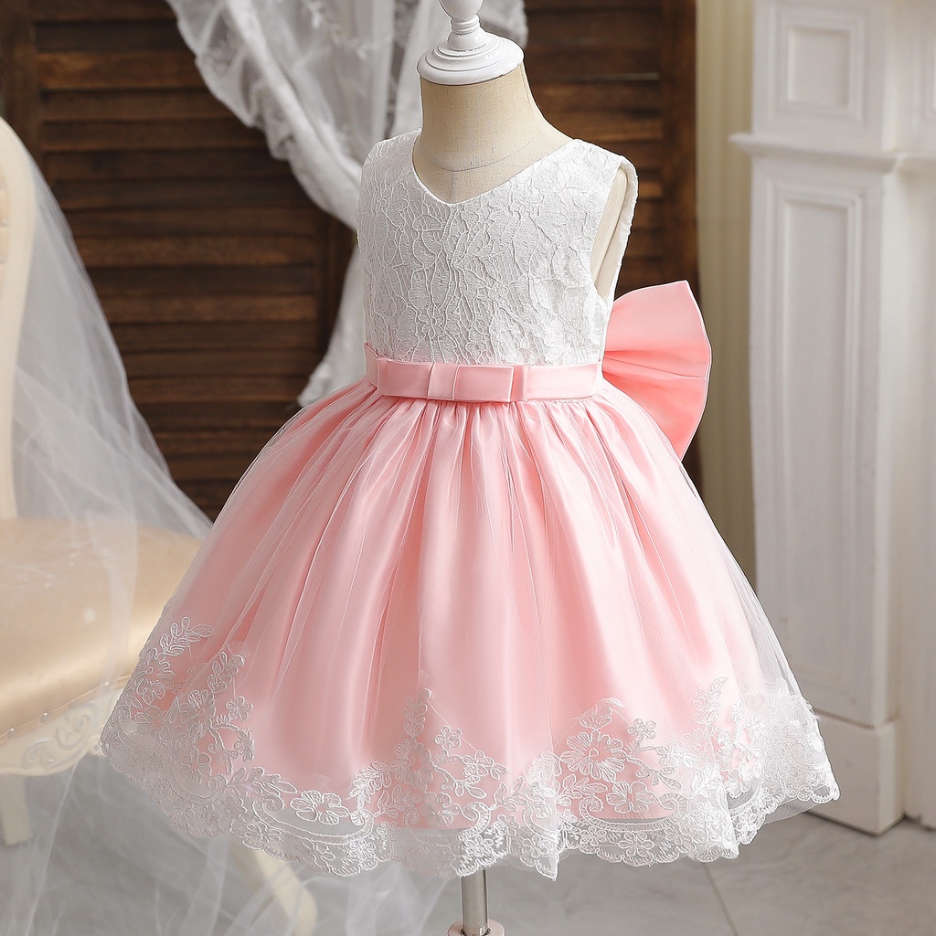 princess dress for 6 month old Baby-Girls Flower Princess Dress – 6 Months, Soft Pink – Made In USA With  Tie Closure – Adorable