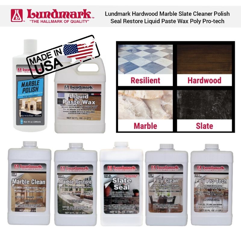 USA Lundmark Bees Wax Hardwood Marble Slate Aircond Coil Cleaner Polish  Seal Restore Liquid Paste Wax Poly Pro-tech