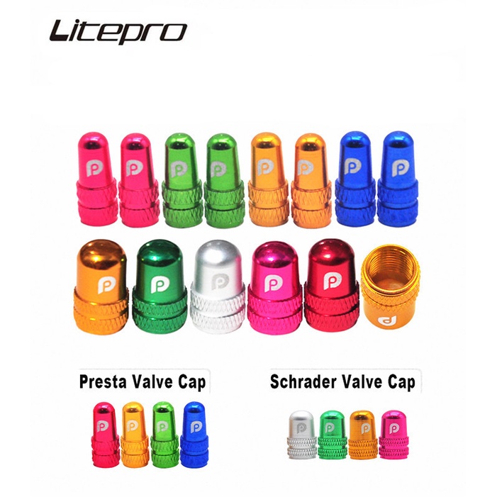 Litepro MTB Bicycle Tire Valve Cap Schrader Presta Type Valve Aluminum Alloy Wheel Set Valves