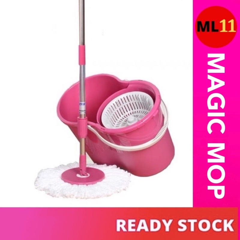 Flat 360 Microfiber Rotating Spin Magic Floor Cleaning Mop And Bucket ...